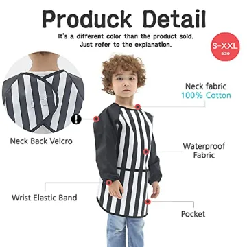 Plie Kids Waterproof Long Sleeve Art Smock for Ages 1-10