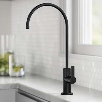KRAUS Oletto Single Handle Drinking Water Filter Faucet for or Water Filtration System in Matte Blac...