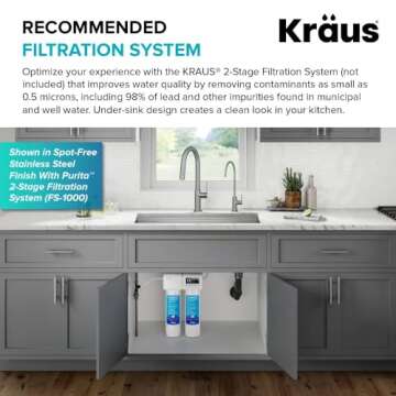 KRAUS Oletto Single Handle Drinking Water Filter Faucet for or Water Filtration System in Matte Black, FF-103MB