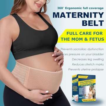 ChongErfei Maternity Belt for Comprehensive Pregnancy Support - Beige, One Size
