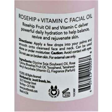 Pearlessence Rosehip Balancing Facial Oil + Rosehip Fruit Oil & Vitamin C | Daily Hydration to Help Balance & Revive Skin | Made in USA & Cruelty Free
