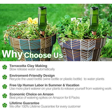 Terracotta Plant Watering Stakes Eco-Friendly Solution