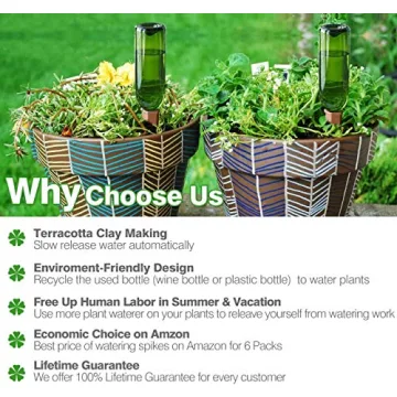 Terracotta Plant Watering Stakes Eco-Friendly Solution