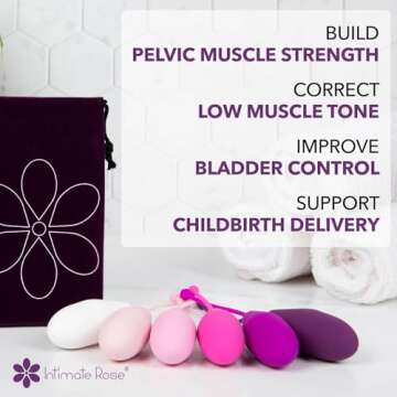 Kegel Exercise System - Pelvic Floor Exercises - Set of 6 Premium Silicone Kegel Exercise Weights & Control with Training Kit for Women: Beginners & Advanced