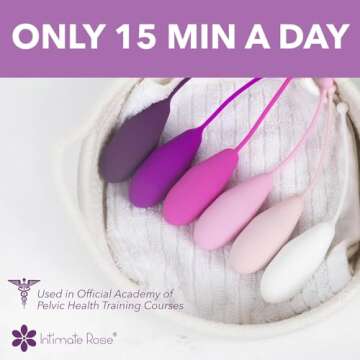 Kegel Exercise System - Pelvic Floor Exercises - Set of 6 Premium Silicone Kegel Exercise Weights & Control with Training Kit for Women: Beginners & Advanced