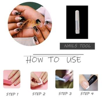 MISUD Medium Coffin Press on Nails Goth Black Flame Fake Nails Matte Glue on Nails French Tip Acrylic Nails Ballerina Artificial Nails Cross Rhinestone Stick on False Nails with Design 24 pcs