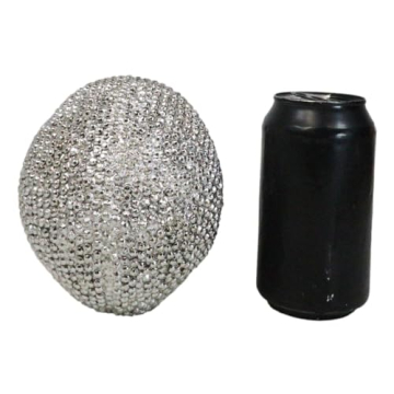 Ebros Gift Bling Skull Figurine 6.25" Silver Decor