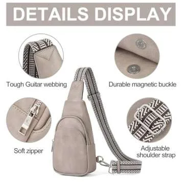 CLUCI Small Sling Bag for Women,Vegan Leather Crossbody Bags for Women,Fanny Packs with Guitar Strap