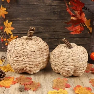 winemana 2 Pack Pumpkin Decor for Cozy Thanksgiving