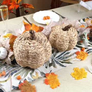 winemana 2 Pack Pumpkin Decor for Cozy Thanksgiving