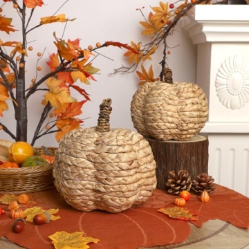 winemana 2 Pack Pumpkin Decor for Cozy Thanksgiving