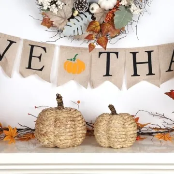 winemana 2 Pack Pumpkin Decor for Cozy Thanksgiving