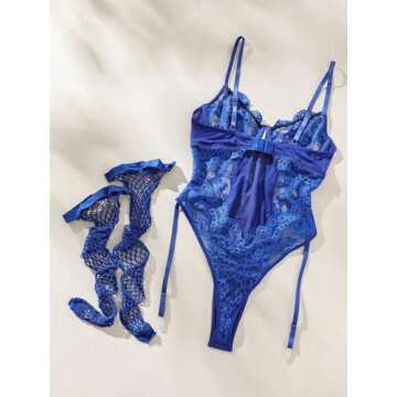 SweatyRocks Women’s Lace Garter Teddy Bodysuit - Sexy Elegance