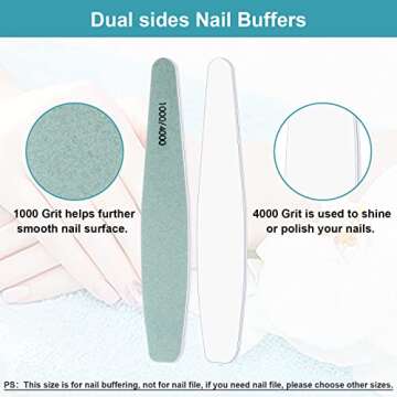 Diesisa 15pcs 1000/4000 Grit Nail Files for Natural Nails, Emery Boards for Natural Files, Double-Si...