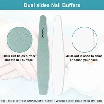 Diesisa 15pcs 1000/4000 Grit Nail Files for Natural Nails, Emery Boards for Natural Files, Double-Si...