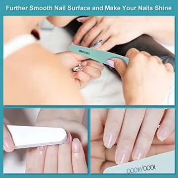 Diesisa 15pcs 1000/4000 Grit Nail Files for Natural Nails, Emery Boards for Natural Files, Double-Sided Nail Buffering Manicure Pedicure Nail Supplies Tools for Toenail Fingernail for Home & Salon