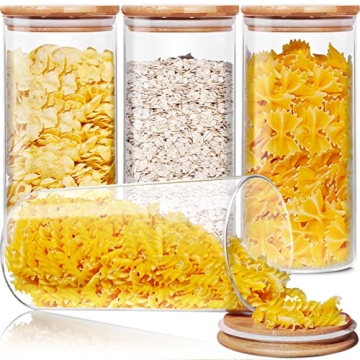 HomArtist Glass Jars with Bamboo Lids - Airtight Storage Set