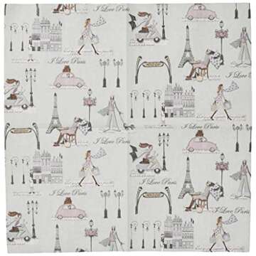 Boston International IHR 3-Ply Paper Napkins, 20-Count Cocktail Size, J'aime Paris