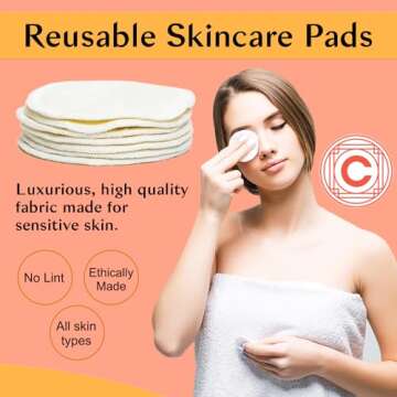 Clean Circle Reusable Skincare Pads - Cotton Rounds for Skincare - Reusable Cotton Pads for Face - Zero Waste Cosmetic Pads - Reusable Facial Pads