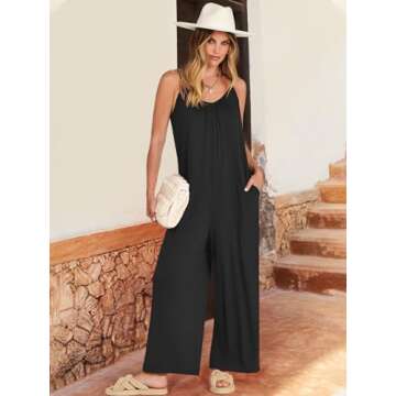 ANRABESS Women Summer Casual Sleeveless Spaghetti Strap Boho Wide Leg Jumpsuits Rompers Dressy 2025 ...