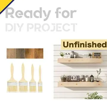 ROOREVO Wall Floating Shelves, Rustic Wood Shelf for Wall Mounted - Wooden Handmade Shelves for Bathroom Kitchen Livingroom - No Stain - DIY(Unfinished, 36 Inch - 2 Pack)