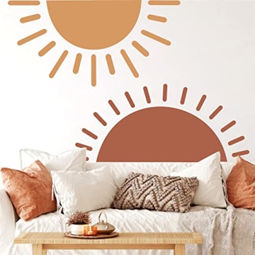Vibrant Half Sun Wall Decals - Removable Sunshine Stickers