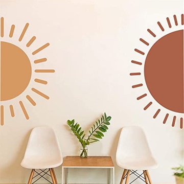 Vibrant Half Sun Wall Decals - Removable Sunshine Stickers