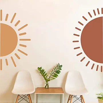 Vibrant Half Sun Wall Decals - Removable Sunshine Stickers