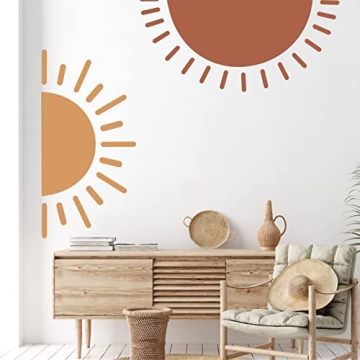 Vibrant Half Sun Wall Decals - Removable Sunshine Stickers