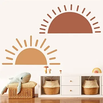 Vibrant Half Sun Wall Decals - Removable Sunshine Stickers