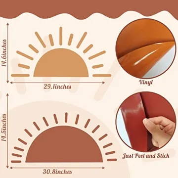Vibrant Half Sun Wall Decals - Removable Sunshine Stickers