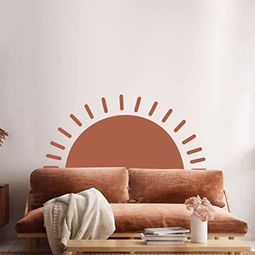 Vibrant Half Sun Wall Decals - Removable Sunshine Stickers
