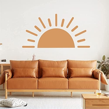 Vibrant Half Sun Wall Decals - Removable Sunshine Stickers