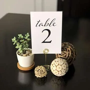 Elegant Black Wedding Table Numbers 1-25 Set, Including Head Table Card, Centerpiece Decor
