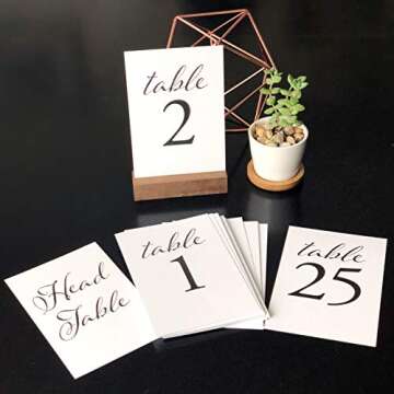 Elegant Black Wedding Table Numbers 1-25 Set