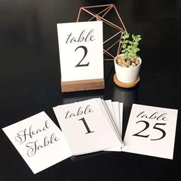 Elegant Black Wedding Table Numbers 1-25 Set