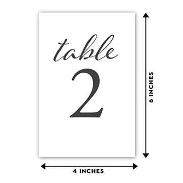 Elegant Black Wedding Table Numbers 1-25 Set