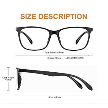 Tanlys 2 Pack Blue Light Blocking Glasses for Computer Eye Strain [Dry Eye & Sour Eye], Anti UV Reduce Headache Lightweight Classic Bluelight Blocker Glasses Men Women (Black Clear)