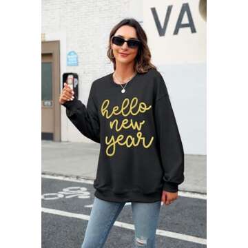 LUKYCILD Hello New Year Sweatshirt for 2025 Celebration
