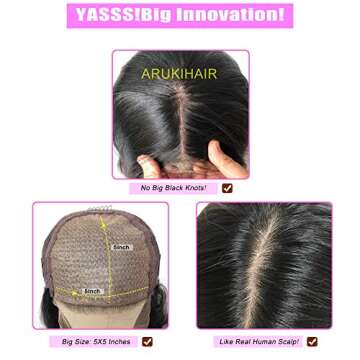 ARUKIHAIR HD Lace Bob Wig - 14 inch Water Wave Human Hair