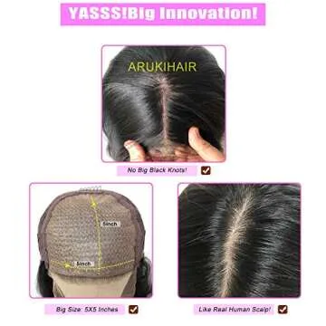 ARUKIHAIR HD Lace Bob Wig - 14 inch Water Wave Human Hair