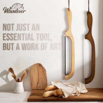 2 Pack Bread Slicer for Homemade Bread, 16'' Wooden Sourdough Bread Knife with Bow Design, Premium Stainless Steel Serrated Bread Cutter for Bagels and Baguettes