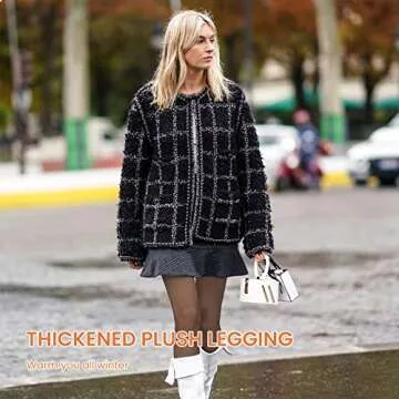 X-CHENG Fleece Lined Tights Sheer Women - Fake Translucent Warm Pantyhose Leggings Sheer Thick Tights for Winter