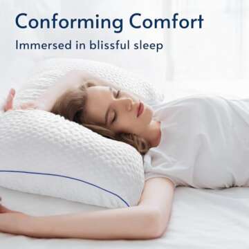 viewstar Shredded Memory Foam Pillows Queen Size Set of 2, Adjustable Firm Pillows for Side Back Sto...