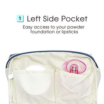 Large Vegan Leather Makeup Bag for Travel & Daily Use