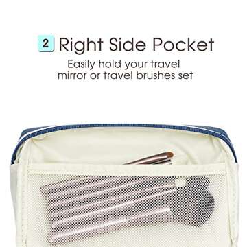 Large Vegan Leather Makeup Bag for Travel & Daily Use