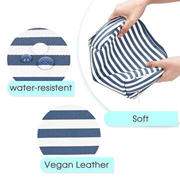 Large Vegan Leather Makeup Bag for Travel & Daily Use