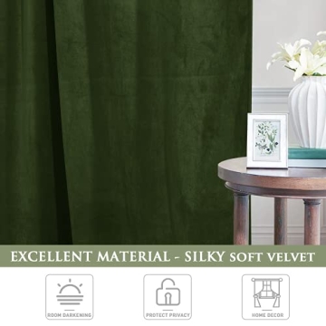 StangH Velvet Curtains 90" Room Darkening Panels