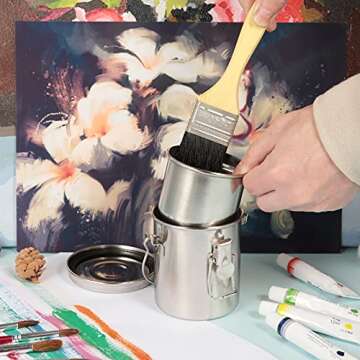 MyLifeUNIT Paint Brush Cleaner - Durable Stainless Steel Holder