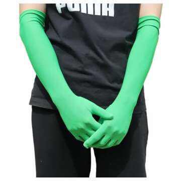 Sheface Men's and Women's 18" Spandex Long Gloves Stretchy Banquet Party Wedding Costume Gloves (Green)